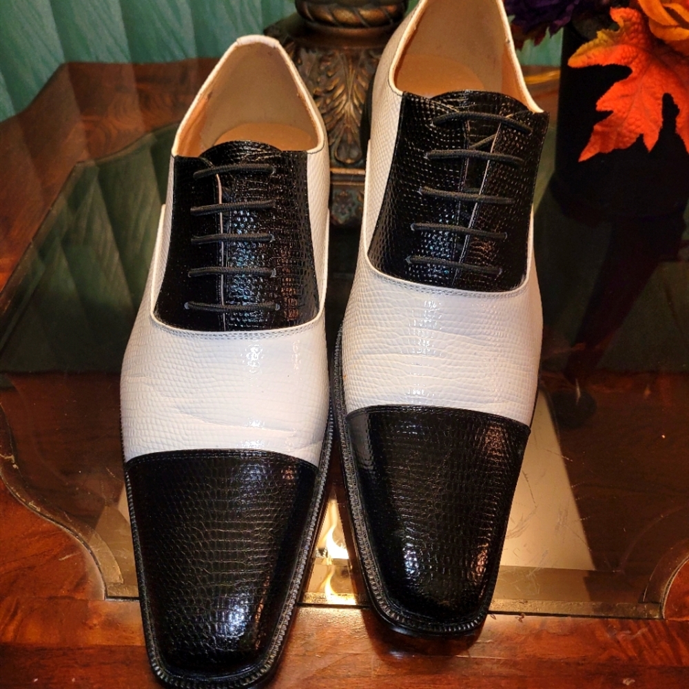 Lucio Ricci Size 13 Mens Blk & White